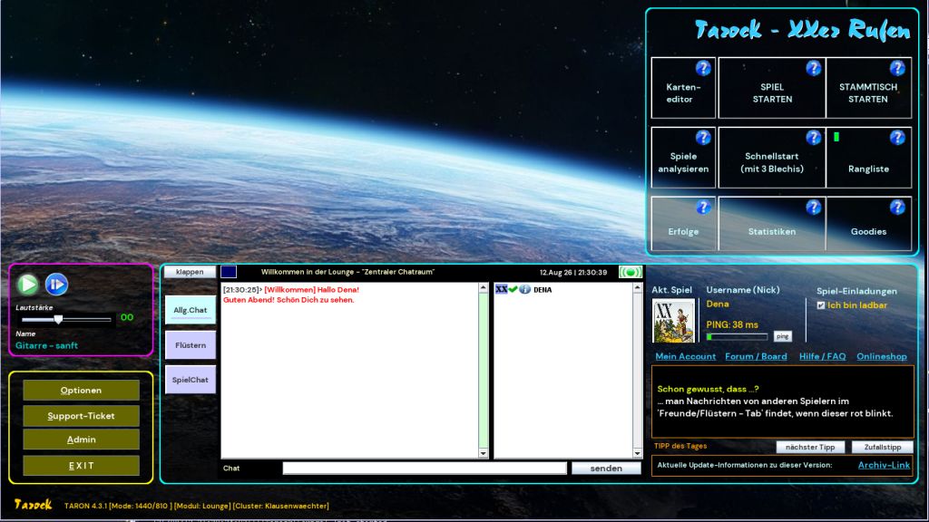 Screenshot 02 | Produkt: Tarock 20er Rufen online | Triangle Productions