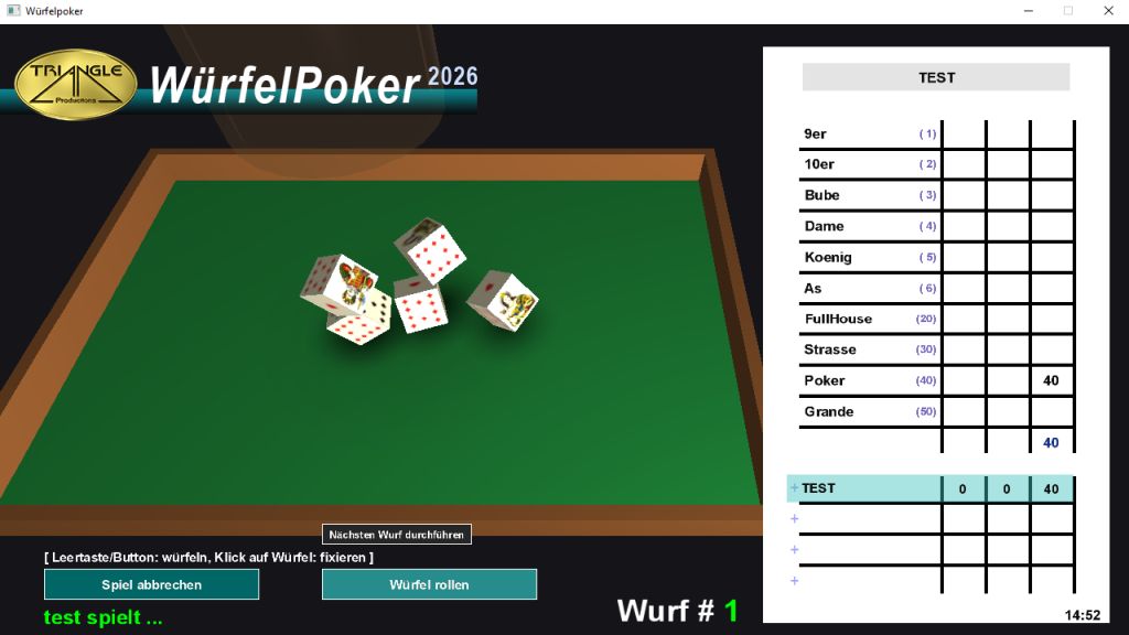 Screenshot 04 | Produkt: Würfelpoker | Triangle Productions