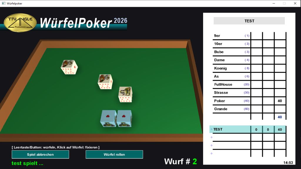Screenshot 05 | Produkt: Würfelpoker | Triangle Productions